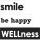 Motiv-Label "smile", "be happy", "WELLness", 3 teilig