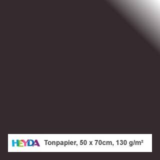 Tonpapier, 50x70cm, 130g, schwarz, 10 Bogen