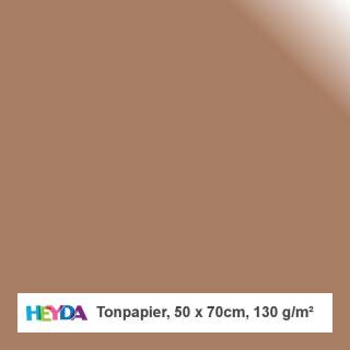 Tonpapier, 50x70cm, 130g, hellbraun, 10 Bogen