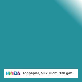 Tonpapier, 50x70cm, 130g, türkis, 10 Bogen