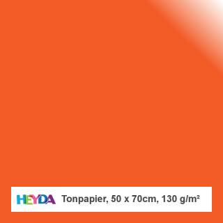 Tonpapier, 50x70cm, 130g, orange, 10 Bogen