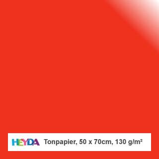 Tonpapier, 50x70cm, 130g, hellrot, 10 Bogen