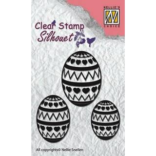 Clear Stamps, Ostereier, 3 - teilig