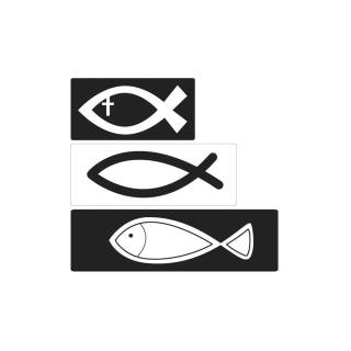 Motiv-Label Christliche Fische, 3 teilig