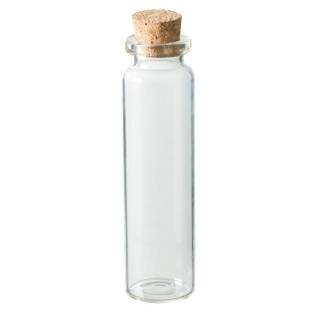 Glas-Flasche mit Korken, ø 22  x 80 mm, klar
