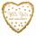 Folienballon Herz "Alles Gute zur Hochzeit" goldene Punkte Standard, 43 cm