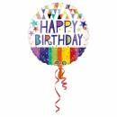 Folienballon "Happy Birthday" goldene Punkte...