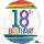 Folienballon "18 Birthday" Rainbow Standard Rund, 43 cm