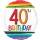 Folienballon "40 Birthday" Rainbow Standard Rund, 43 cm