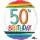 Folienballon "50 Birthday" Rainbow Standard Rund, 43 cm