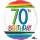 Folienballon "70 Birthday" Rainbow Standard Rund, 43 cm