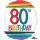 Folienballon "80 Birthday" Rainbow Standard Rund, 43 cm