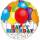 Folienballon "Happy Birthday" Bright Balloons  Standard Rund, 43 cm