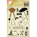 Clear Stamps+Stencil, Barbecue (BBQ), 18 - teilig