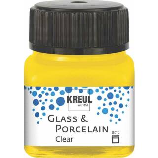 Glasmalfarbe-Porzellanfarbe, Clear Sonnengelb 20 ml