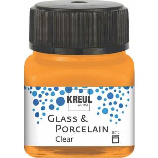 Glasmalfarbe-Porzellanfarbe, Clear Orange 20 ml
