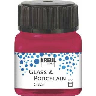 Glasmalfarbe-Porzellanfarbe, Clear Weinrot 20 ml