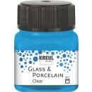 Glasmalfarbe-Porzellanfarbe, Clear Wasserblau 20 ml