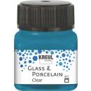 Glasmalfarbe-Porzellanfarbe, Clear Cyanblau 20 ml