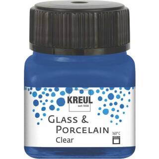 Glasmalfarbe-Porzellanfarbe, Clear Dunkelblau 20 ml