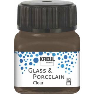 Glasmalfarbe-Porzellanfarbe, Clear Espressobraun 20 ml
