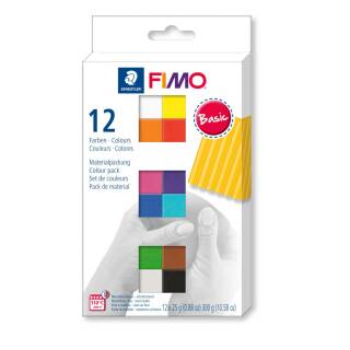 Fimo soft Materialpackung 12er Basic Colours, Grundfarben