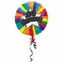 Folienballon "Juhu Bestanden" Standard Rund, 43 cm