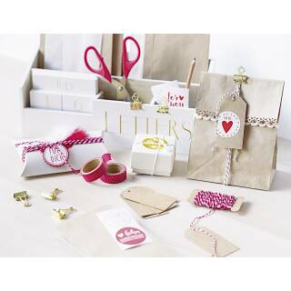 Set zum Verzieren von Geschenkverpackungen, pink