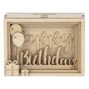 Holz 3D Geld-Geschenkbox Geburtstag (Birthday)