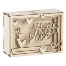 Holz 3D Geld-Geschenkbox Liebe (Love)