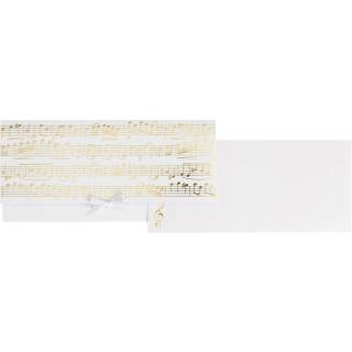 Geschenkkarte Mozart (Noten) weiß 23 x 11 cm
