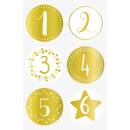 Sticker Zahlen Advent, gold, Ø 4 cm
