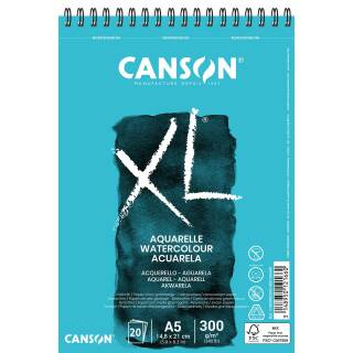 Canson XL Aquarell-Spiralblock, DIN A5, 20 Blatt, 300 g/m²