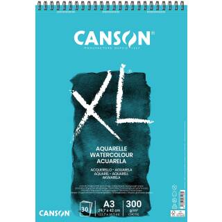 Canson XL Aquarell-Spiralblock, DIN A3, 30 Blatt, 300 g/m²