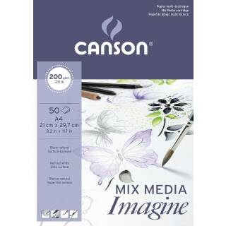 Canson Imagine Mix Media-Block, DIN A4, 50 Blatt, 200 g/m²
