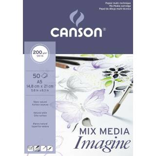 Canson Imagine Mix Media-Block, DIN A5, 50 Blatt, 200 g/m²