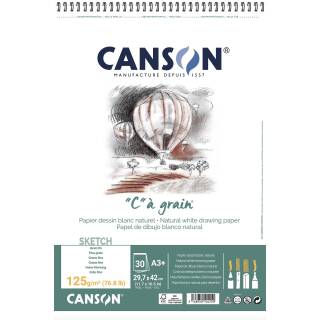 Canson "C" à Grain Spiralblock, DIN A3+, 30 Blatt, 125 g/m²