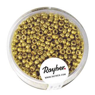 Rocailles opak, perlmutt gold, 2,6 mm
