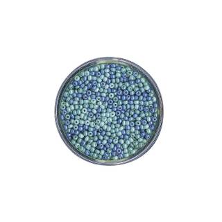 Rocailles opak, perlmutt Blau-Töne, 2,6 mm