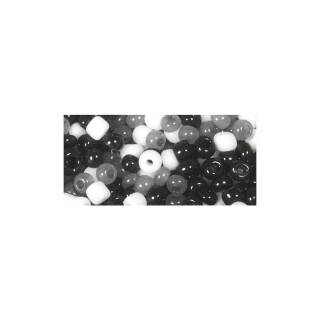 Rocailles opak, schwarz/weiß Mix, 2,6 mm