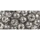 Rocailles opak, metallic silber, 5,5mm mit Großloch
