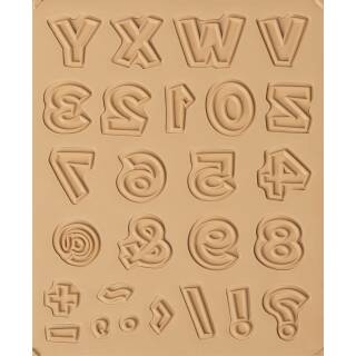 Stempel-Set Buchstaben & Zahlen 1 , 20 mm, Textil