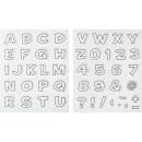 Stempel-Set Buchstaben & Zahlen 1 , 20 mm, Textil