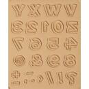 Stempel-Set "Buchstaben & Zahlen 1" , 20 mm, Textil