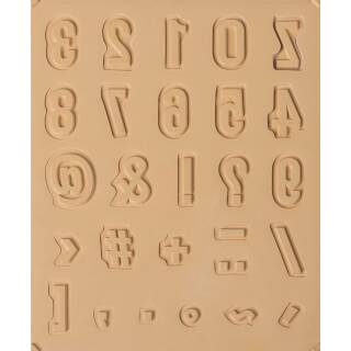 Stempel-Set Buchstaben & Zahlen 2 , 20 mm, Textil