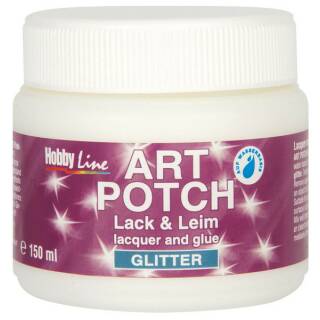 Serviettenkleber Art Potch Lack&Leim, Glitter, Silber, 150 ml