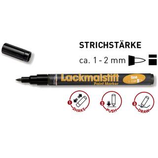 Lackmalstift fine 1-2 mm Schwarz