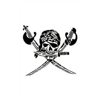 Tattoo-Schablone Pirat/Totenkopf