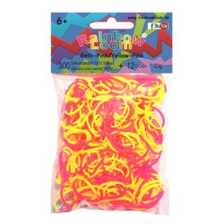 Rainbow Loom® Silikonbänder Gelb-Pink