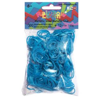 Rainbow Loom® Silikonbänder Metallic Blau